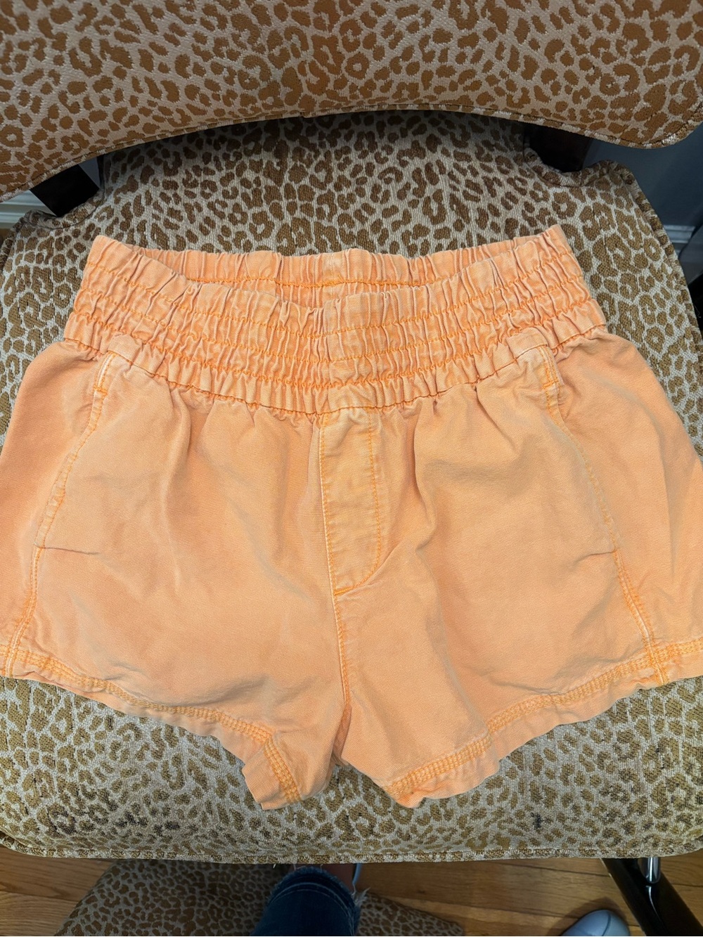 Aerie Orange High-Waist Elastic Shorts 3”